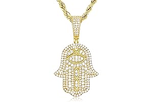 18K Gold Plated Evil Eye Hamsa Necklace