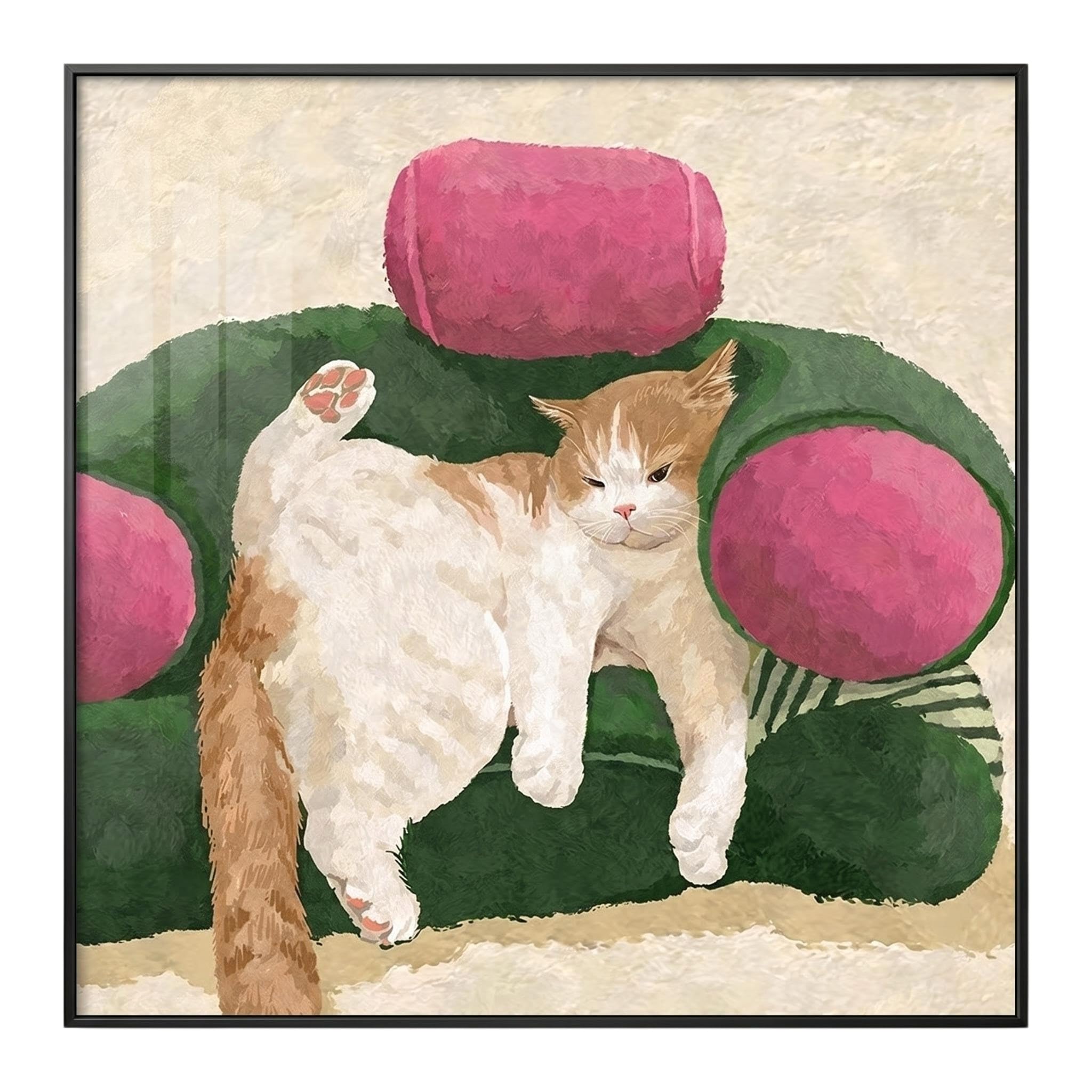 Cuadro decorativo de gatito dormilón ideal para dar calidez a tu dormitorio 7