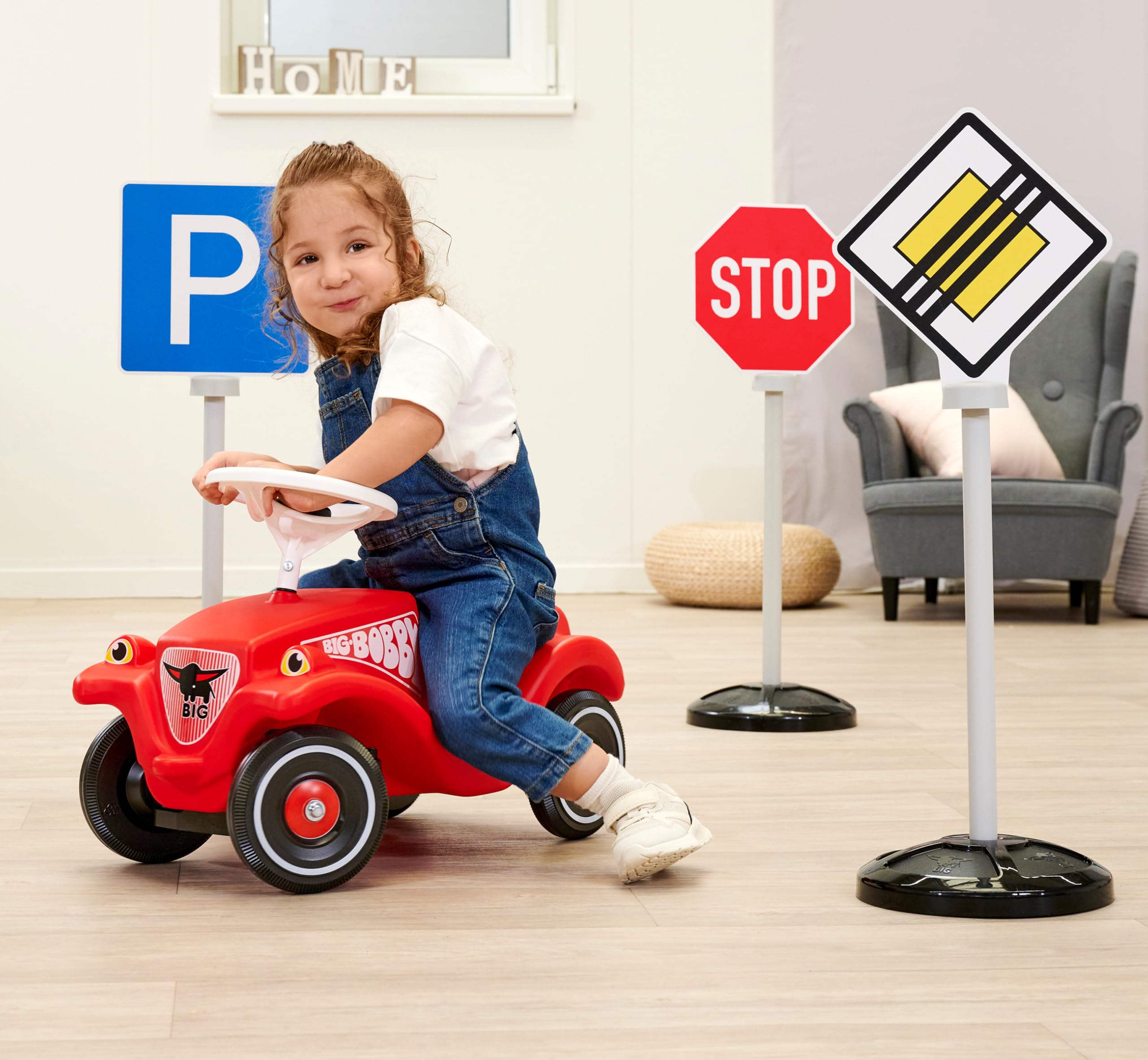 Lot de 3 Panneaux de signalisation Big pour Enfants (69 cm chacun) – Lot de 3 Panneaux de Rue avec 5 Panneaux de signalisation pour Jouer et Apprendre pour Les Enfants à partir de 1 an – Jouet pour