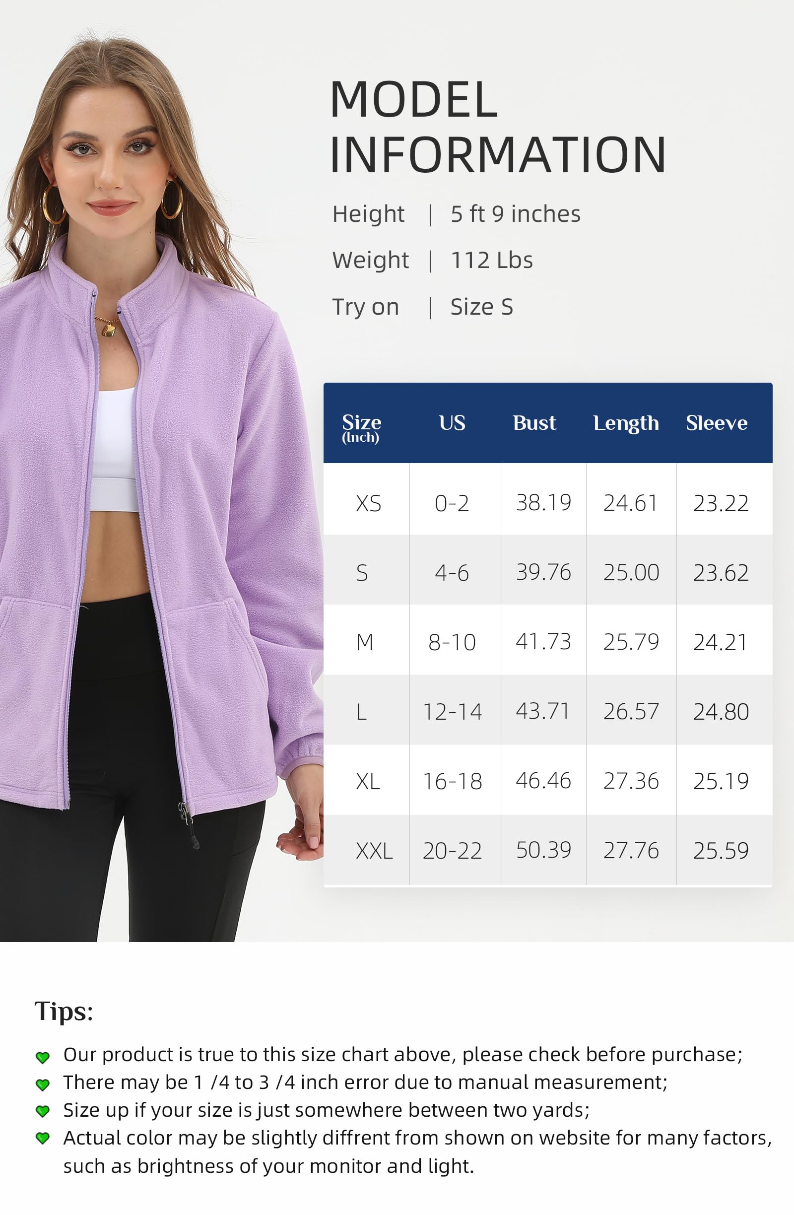 Argstar Veste polaire 6 poches pour femme (XS-2XL)