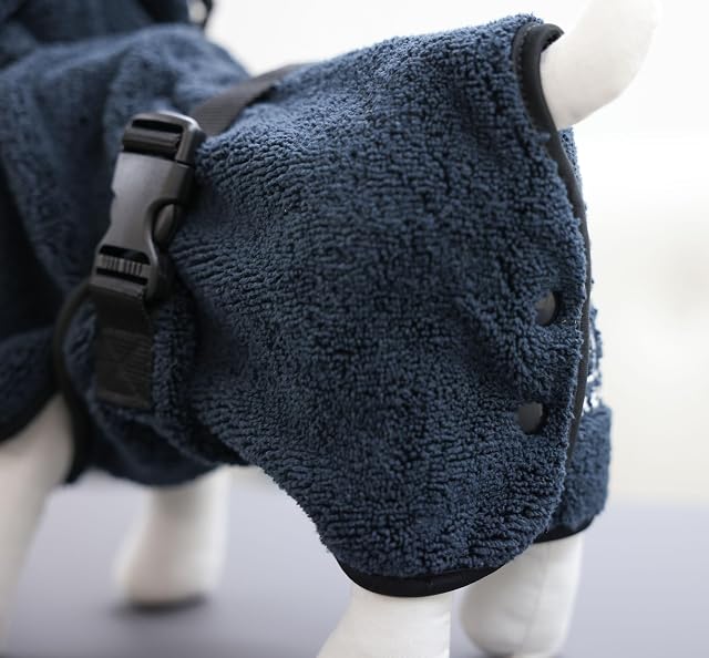 Foto 4 de 7 de KERBL PET Albornoz para Perros, Azul, XL, Longitud de Espalda 70 cm