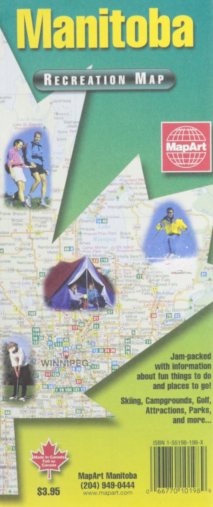 Manitoba Recreation Map Map – January 1, 1999