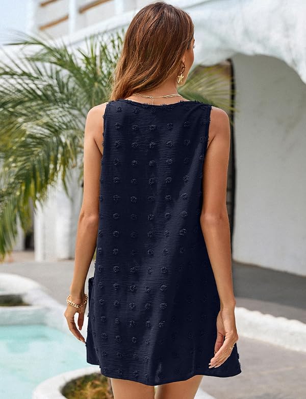 Blooming Jelly Womens Beach Swimsuit Coverup Summer Sun Dress L Dark Blue by Blooming Jelly - Used condition - Image 3