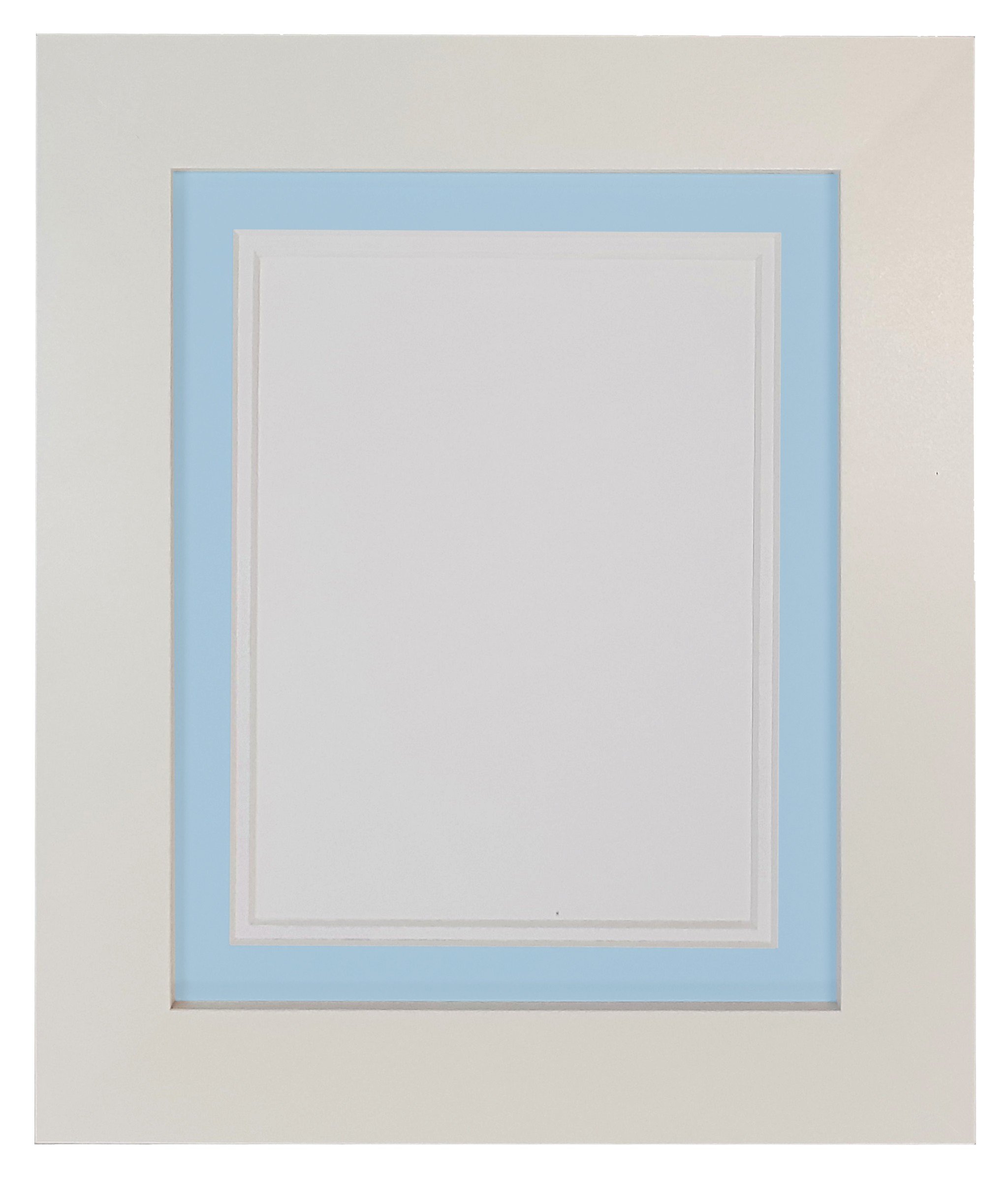 Metro White Photo Picture Poster Frame with Blue on White Double Mount 30 x 24 for Image Size 24 x 20 inch — image 1
