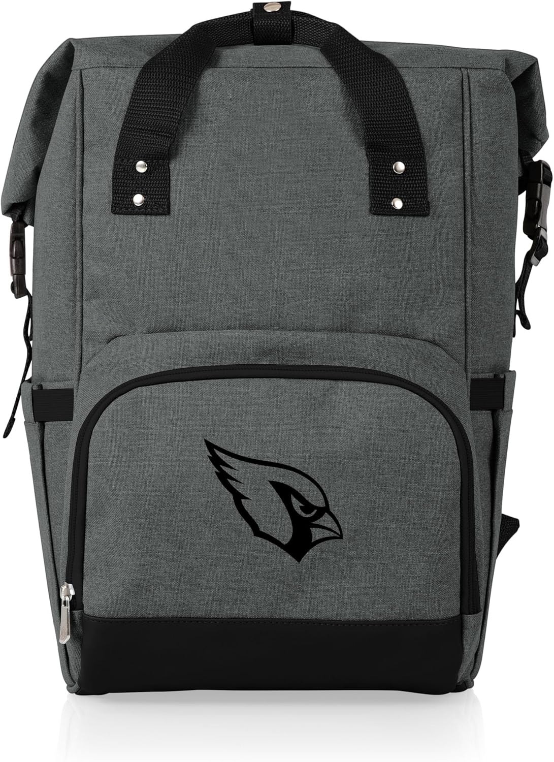PICNIC TIME NFL Arizona Cardinals OTG Roll-Top Cooler Backpack - Hiking Backpack Cooler - Soft Cooler Bag, (Heathered Gray)