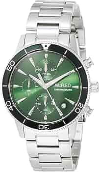 稼動品 WIRED クロノグラフ 腕時計 ダークグリーン AGAT731 稼動品