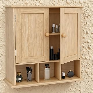 TaoHFE Natural Wooden Color Bathroom Wall