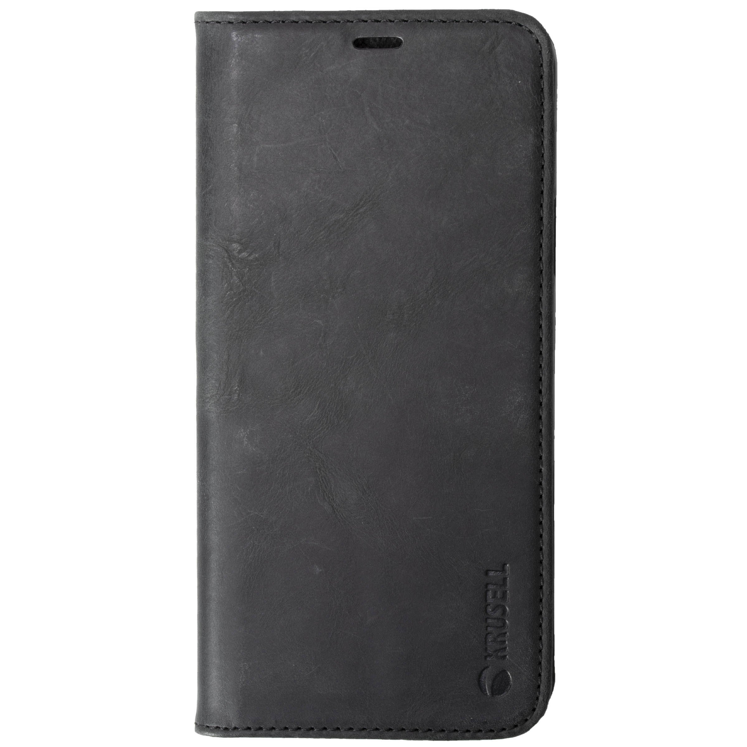 KrusellSamsung Galaxy A6 + Plus Case, Leather"Sunne FolioWallet" Protective Flip Case Bookcase Wallet with Credit Card Holder (Vintage Black)