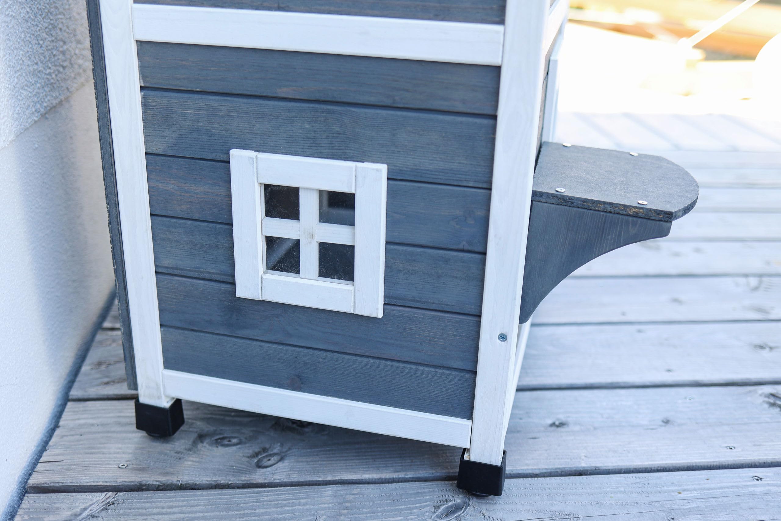 KERBL Pet - Casa Familiar para Gatos, Color Gris y Blanco, 57 x 55 x 80 cm