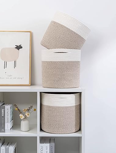 Miniatura 3 de CubesLand Cestas organizadoras de almacenamiento de 13 x 13 pulgadas, cubos de almacenamiento tejidos para organizar, almacenamiento de guardería