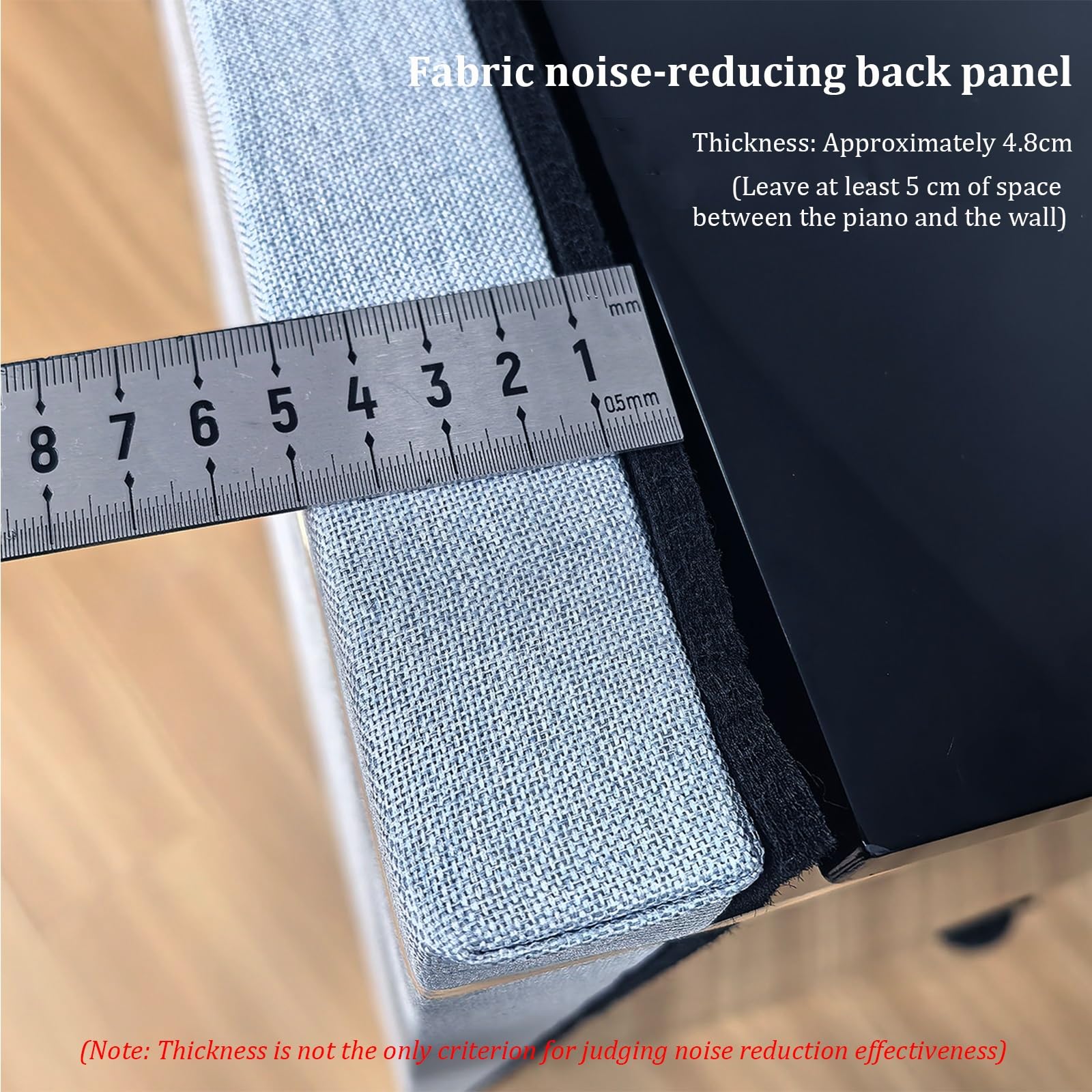 Pannello fonoassorbente per pianoforte verticale, spessore 4,8 cm, in cotone fonoassorbente, ideale per esercitarsi a casa