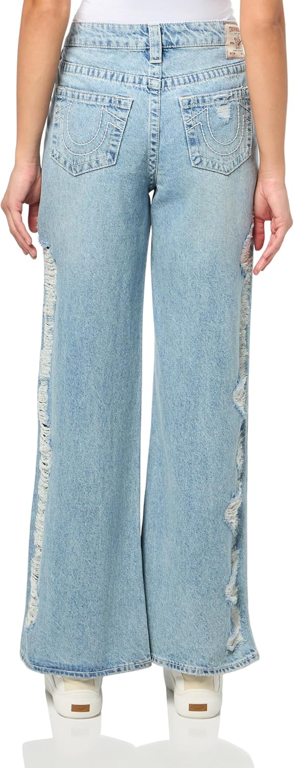 True Religion Women's Heavily Destroyed Bobbi Baggy Jeans - Relaxed Fit