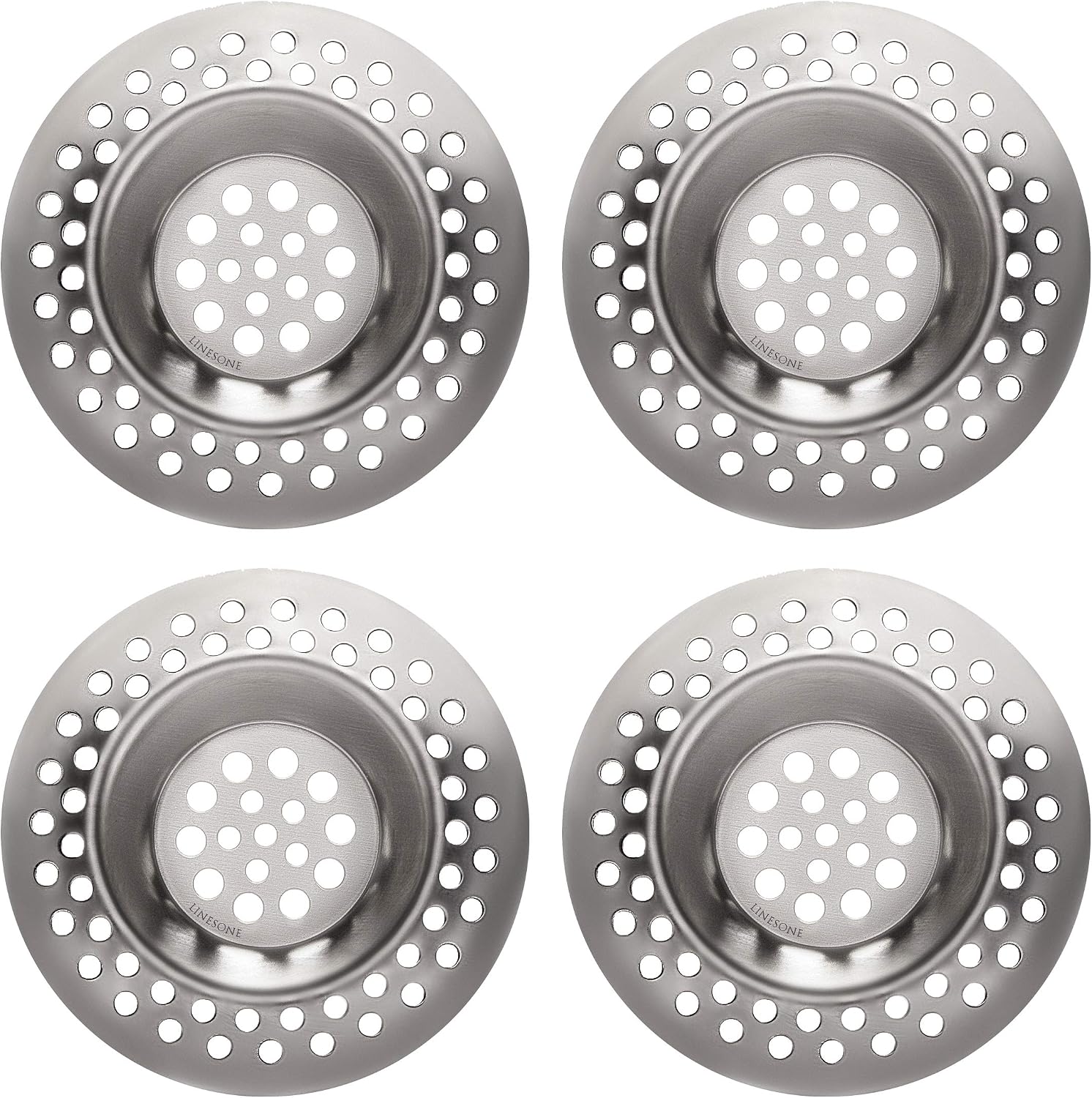 Bathtub Metal Basket Stainless Steel Drain Strainer - Pack of 4 - Kitchen Sink Tub Screen Food Stopper - Bathroom Sink Mesh Covers