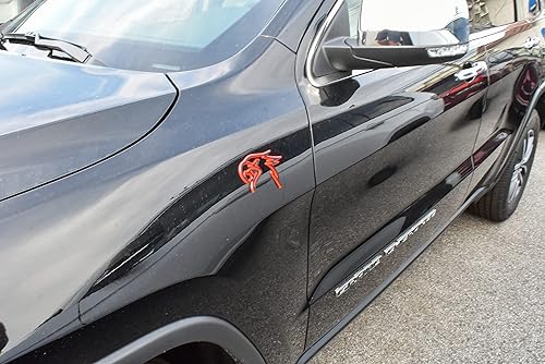 Miniatura 5 de Auto Pro Accessories - Emblema personalizado HELLHAWK para puerta de guardabarros Trackhawk Grand Cherokee, cabeza estilo Hellcat (negro con