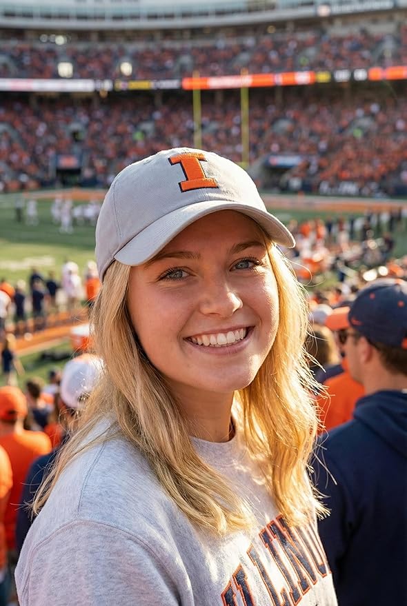 Gorra Ajustable Universidad Illinois Illini Logo Equipo miniatura 3