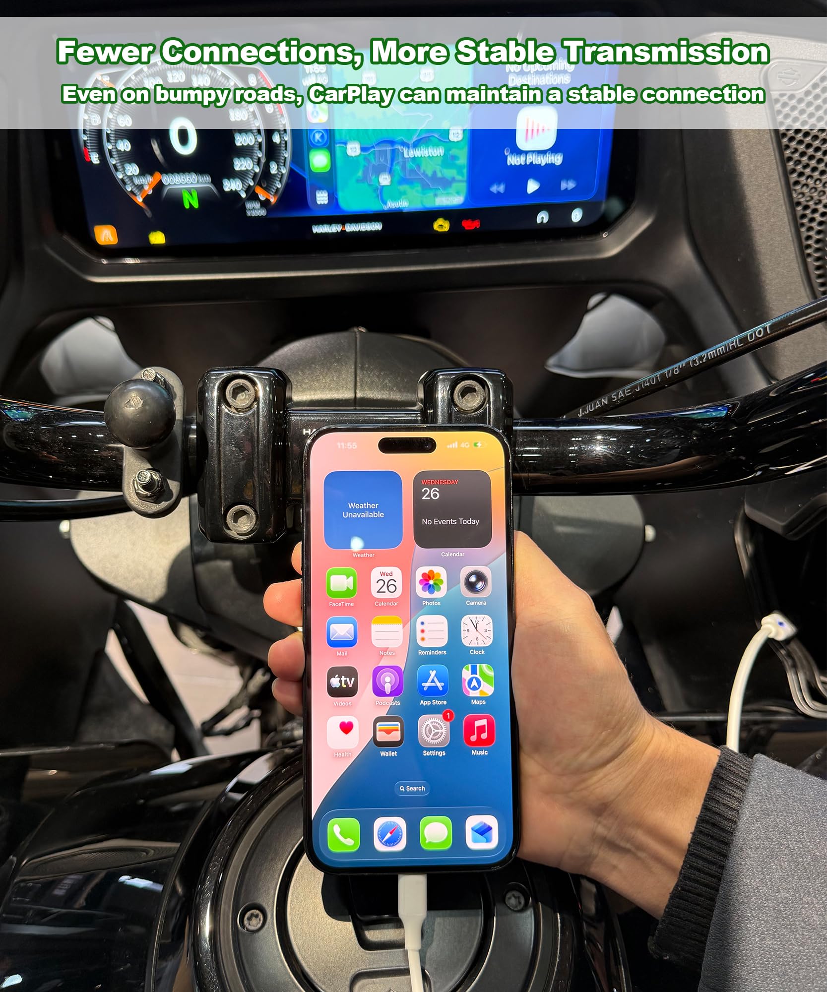 Câble d'activation USB-A vers USB-C CarPlay pour charge de moto, adaptateur de dérivation automatique pour casque Android, permet CarPlay sur Harley/Indian/Goldwing sans casque, 5 m/noir