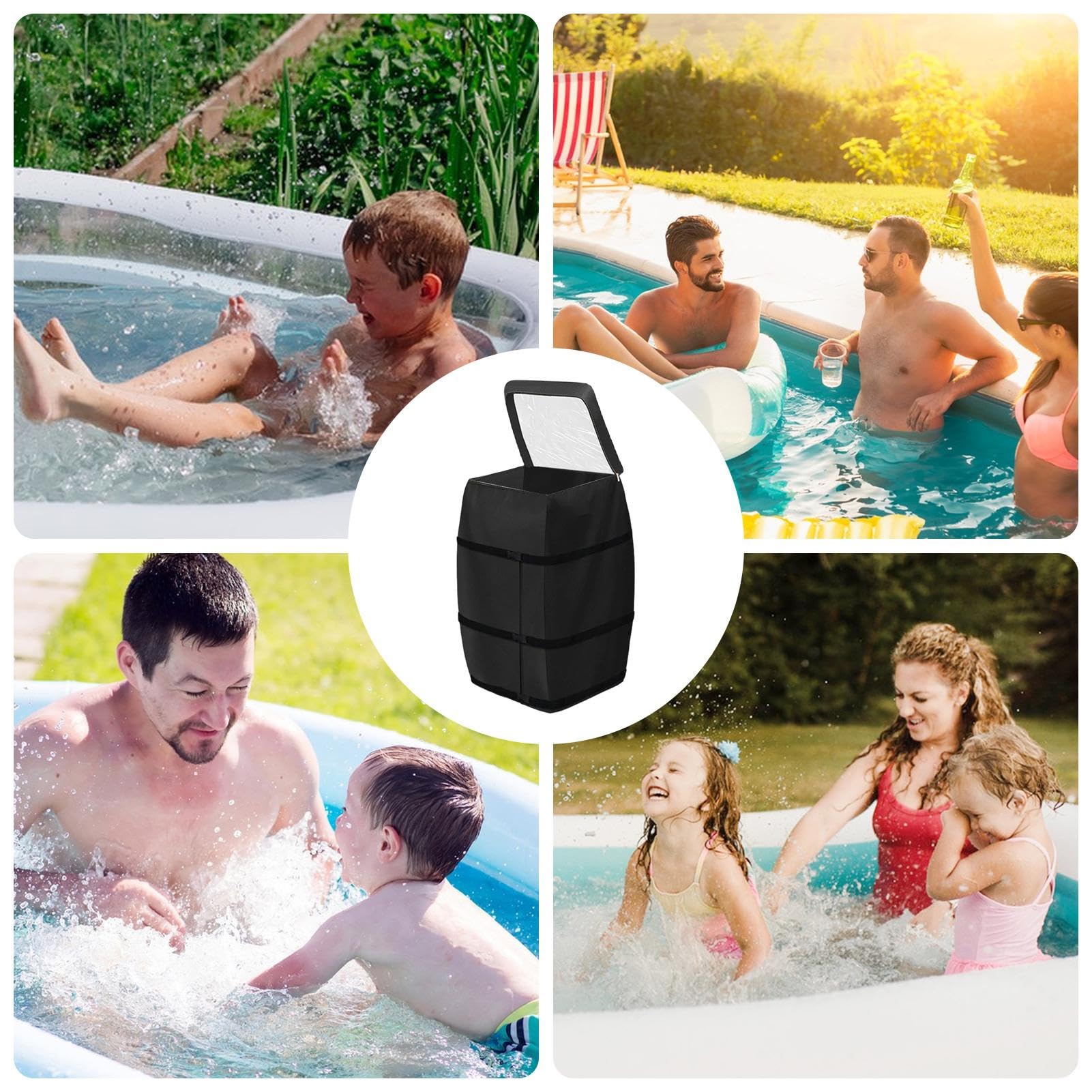 Housse étanche Pour Pompe De Chauffage De Spa - Tissu Oxford 600D, Ouverture Sur Le Dessus, Dimensions 42.9x37.8x53.8 Cm