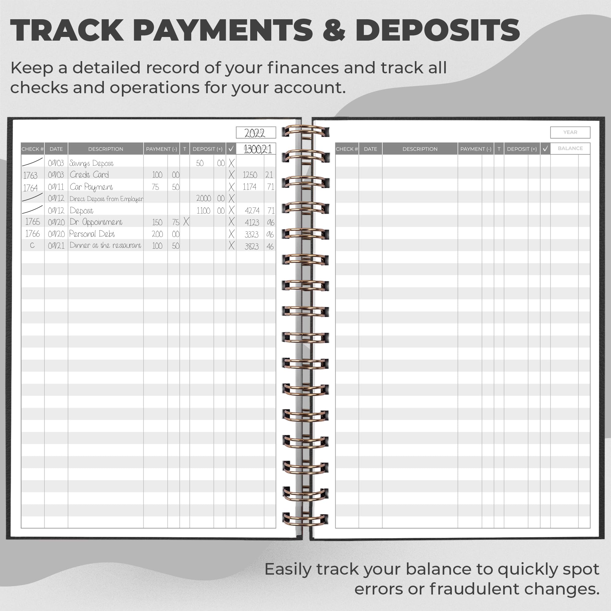 Nice Register. Simple Clever Fox Planner 24 PCS Check Registers For Personal Checkbook, Easy ...