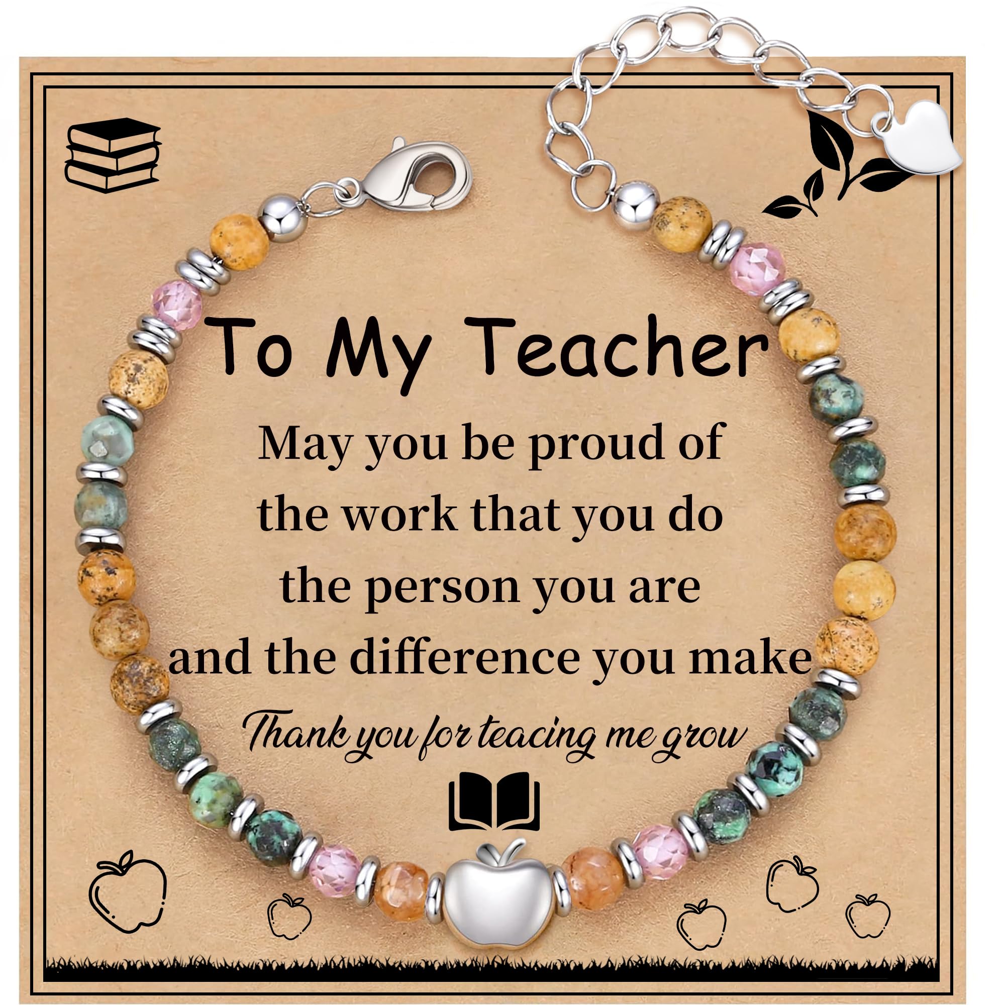 Teacher Appreciation Gifts for Women, Christmas Gift for Women Teacher Bracelet