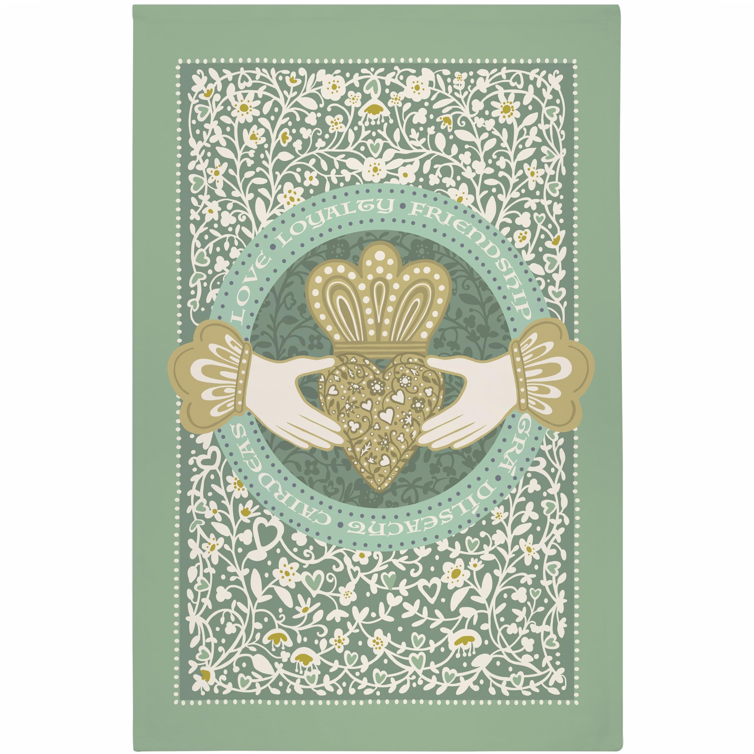Ulster Weavers Green Claddagh Tea Towels (74 X 48Cm), 100% Cotton, Kitchen Towel/Cloth, Dish Cloths, Friendship Gifts, Irish Gifts, Ireland Souvenirs