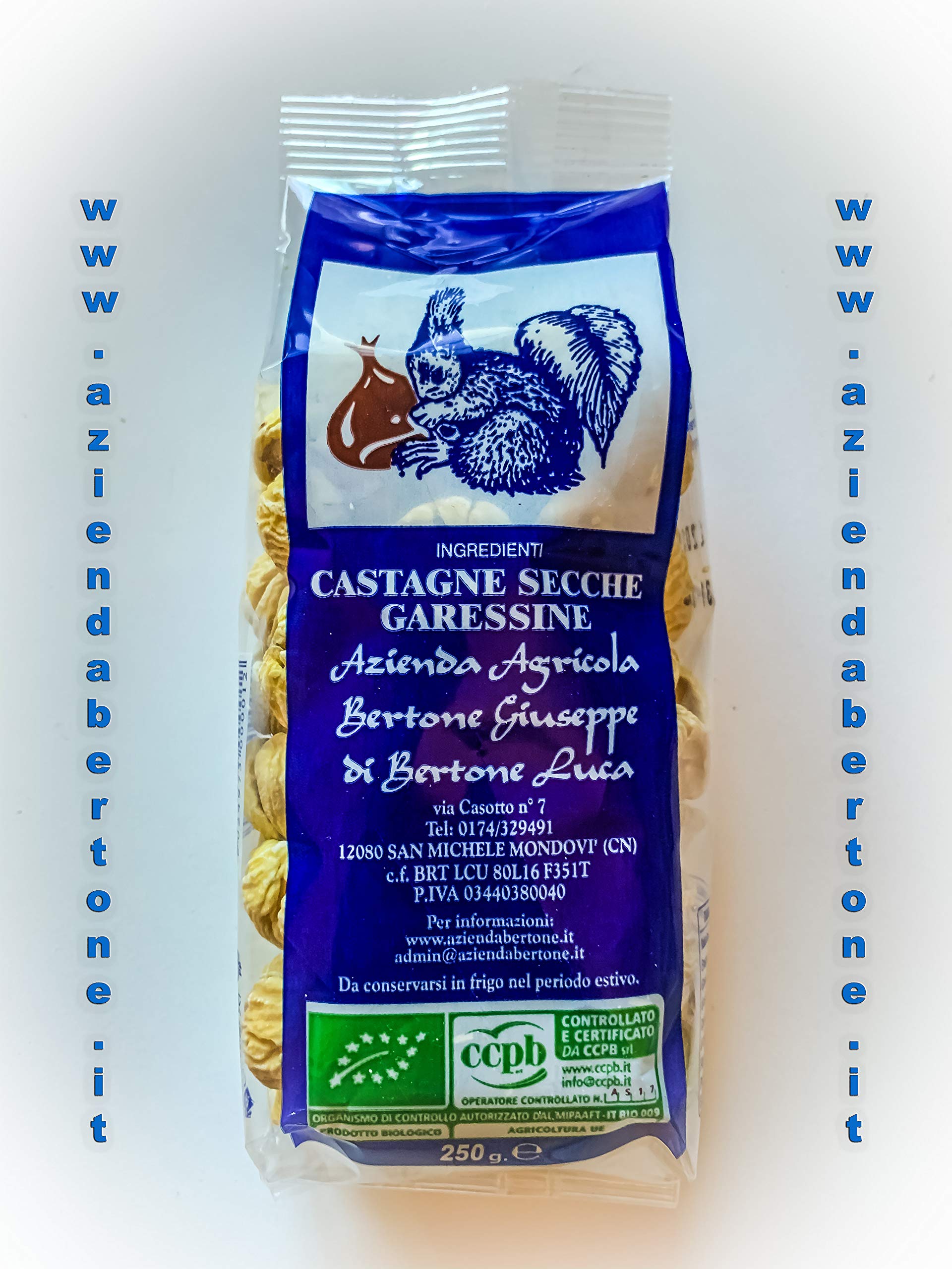 Castañas Secas Garessine Italiano Orgánico (7 Kg - 28 paquetes de 250g)