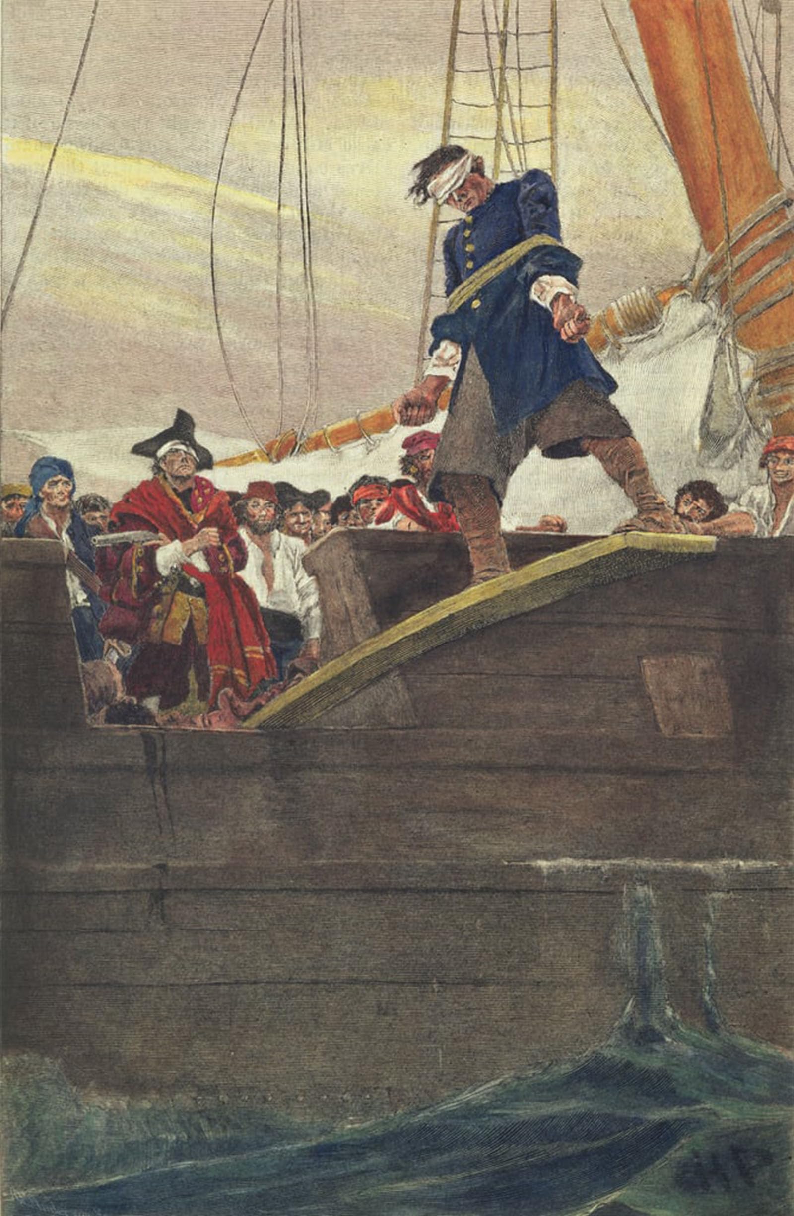 ARTXLXXBN Famous Painting Art Wall Decor Abstract Art Picture Walking the Plank Engraved by Howard Pyle Animal Pictures for Home Decor 60x90cm