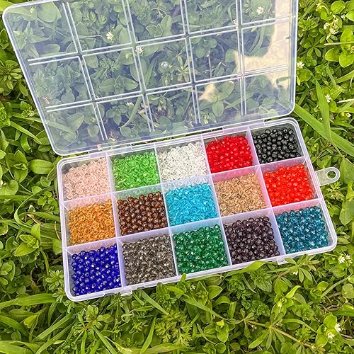 Miniatura 5 de 1800 cuentas de cristal Briolette de 0.157 pulgadas para hacer joyas, cuentas de cristal facetadas con forma de Rondelle para hacer pulseras,