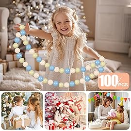 GOGOSO Ball Pit Balls - 2.15inch Plasticsball for Kids Toddlers Birthday Gifts, Summer Vibrant Colors Visual Stimulation Xmas Decor,100pcs Creamy Green+Creamy Blue+ Soft White