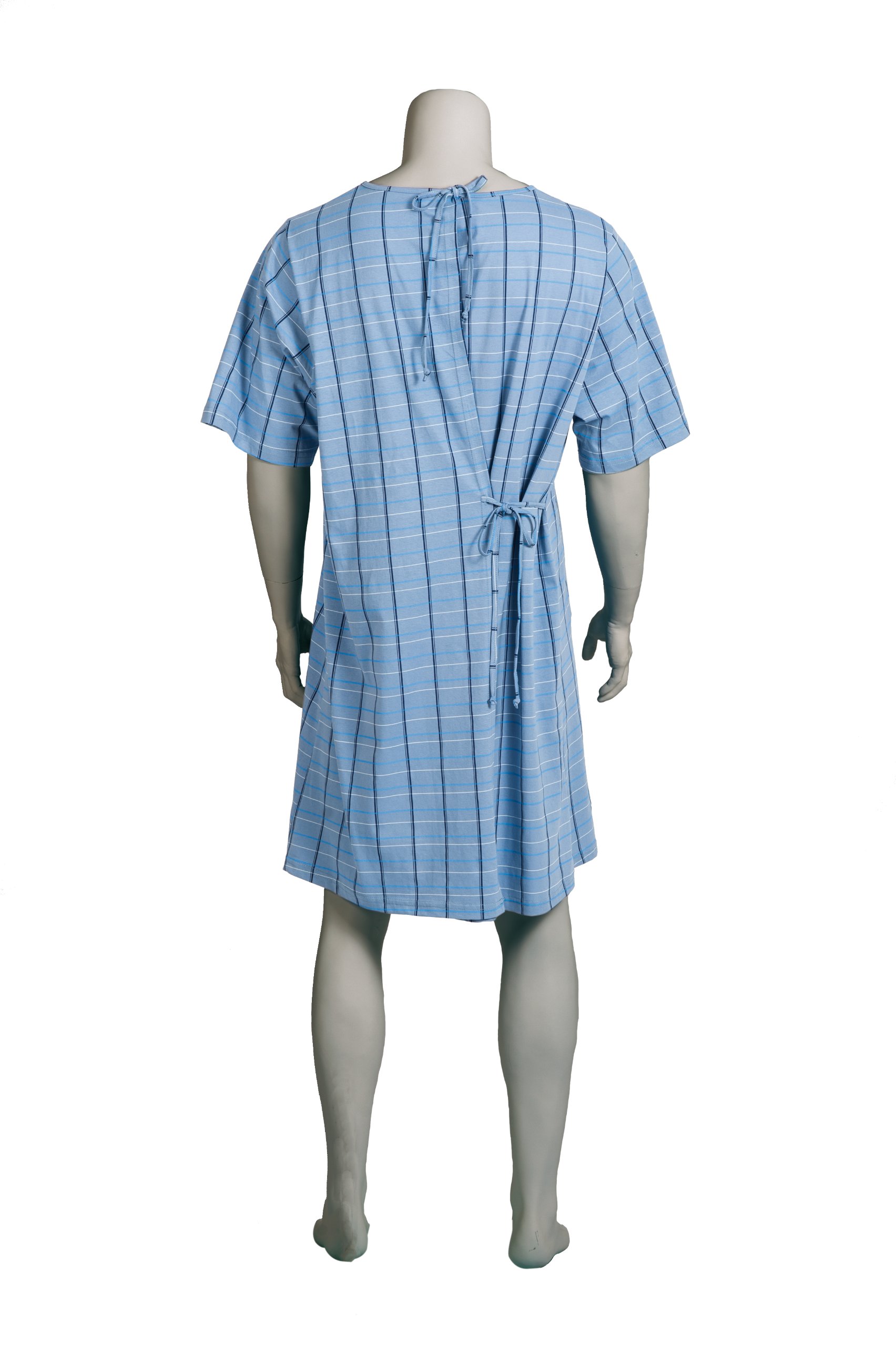 Suprima Pflegehemd für Herren, Gr. M/L - karo blau