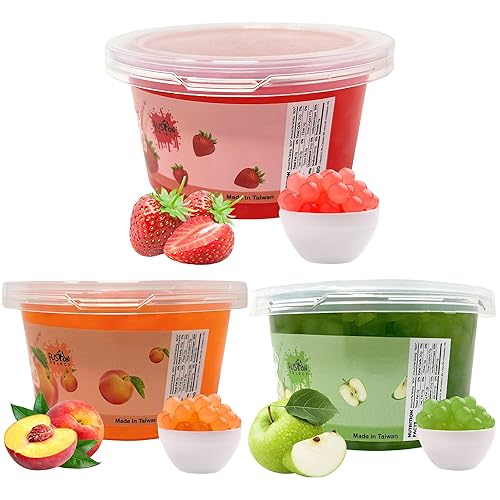Miniatura 5 de Fusion Select 6 Sabores Variados Perlas Explosivas de Boba - Acompañamiento de Té de Frutas, Bocadillo Frutal 6 sabores surtidos,FresaMangoFruta de