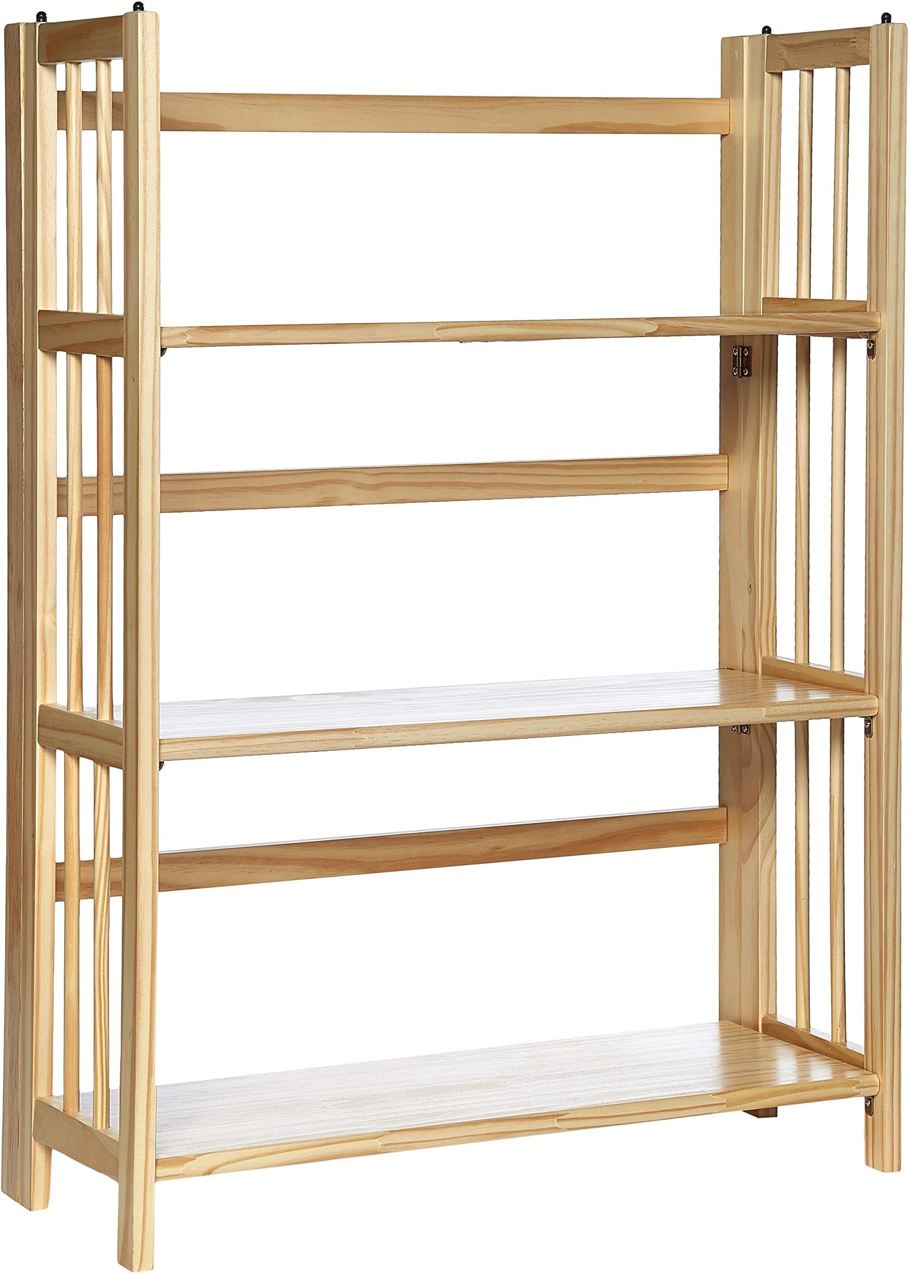 3-Shelf Folding Stackable Bookcase 27.5" Wide