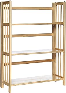 Casual Home 3-Shelf Folding Stackable Bookcase (27.5" Wide)-Natural