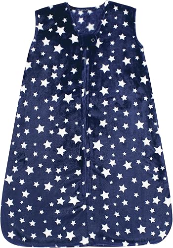 Miniatura 1 de Hudson Baby Saco de dormir unisex de felpa para bebé, saco de dormir, manta, estrellas azul marino, 0-6 meses