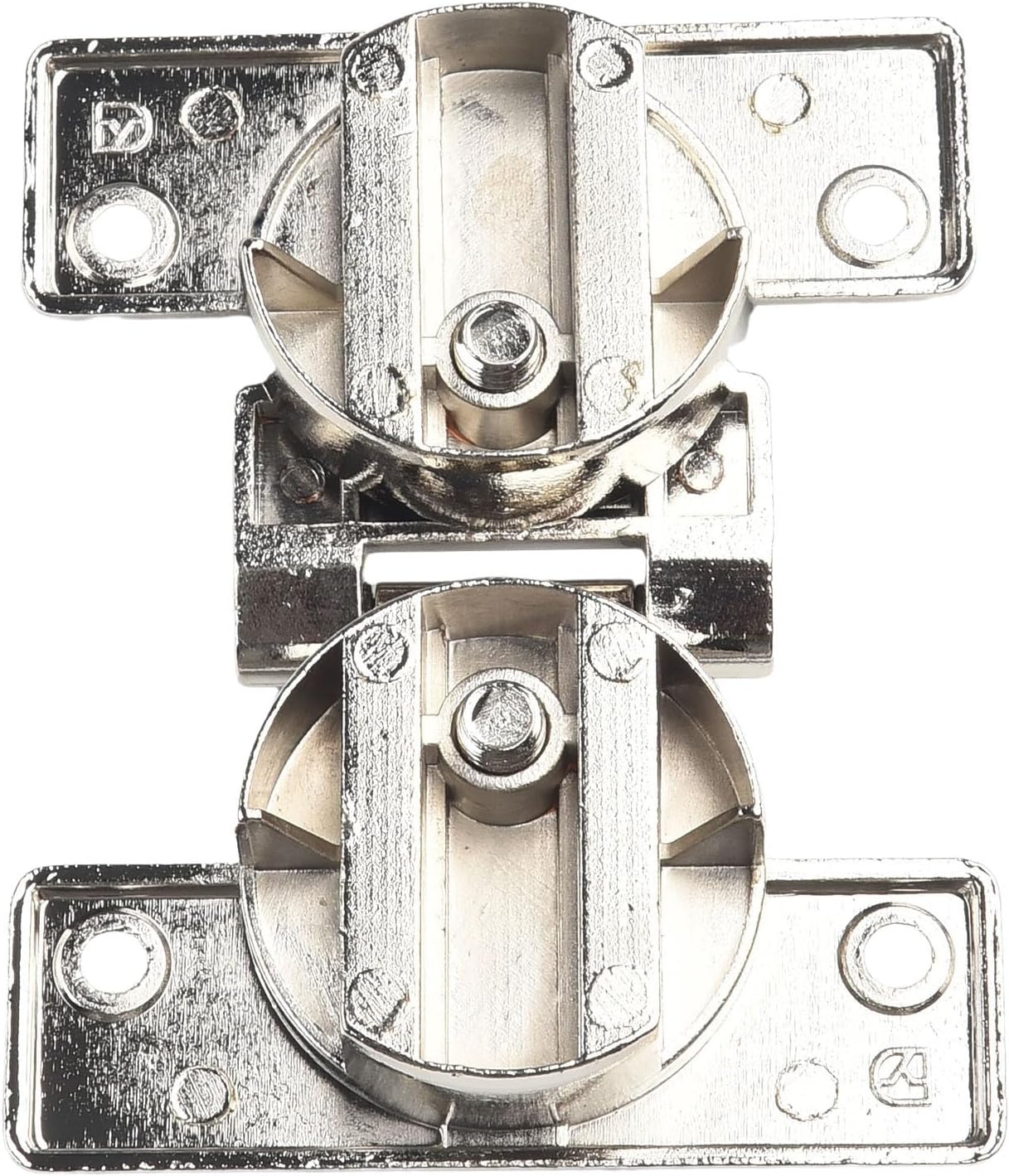 Cabinet Door Flap Folding Hinges, 180 Degree Conceal Self-Supporting Hinge for Kitchen Wardrobe Shoe Cabinet, Zinc Alloy Silver Finish (2 Pack)
