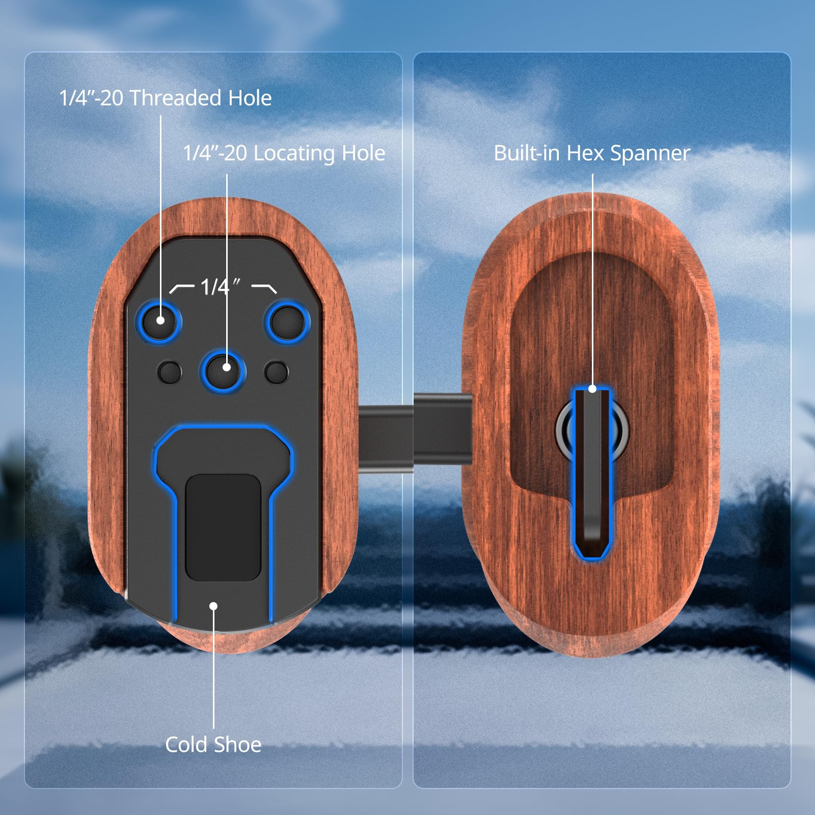 Amazon | SmallRig ユニバーサルサイド木製NATOハンドルグリップ