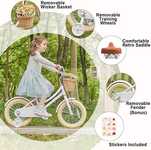 Miniatura 2 de Glerc Little Molly - Bicicleta para niños de 12 a 20 pulgadas, bicicleta retro Cruiser para niñas y niños de 2 a 13 años, bicicleta para niños con