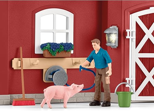 Miniatura 9 de Schleich Farm World, Farm Animal Toys and Sets for Kids, Red Barn Playset with Farm Animal Figurines, Red