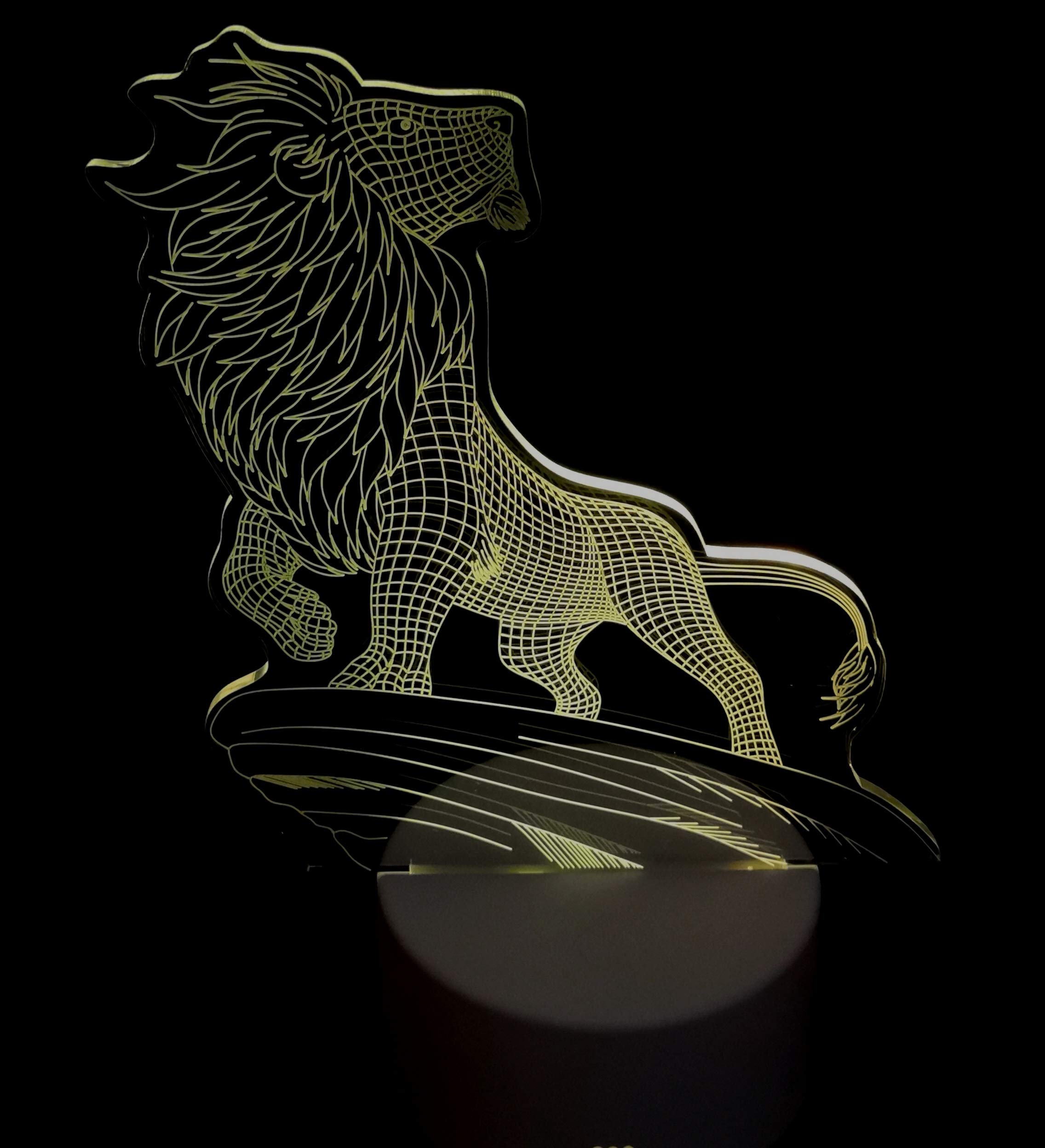 3D Illusion Night Lights COMIC CARTOON ANIME كارتون كوميدي Night Lamp USB Touch and Remote Control 16 Color Changing Decor Night Light Gifts (LION KING)