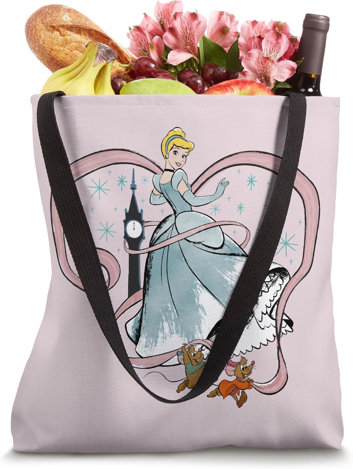 Disney Princess Cinderella Heart Pink Tote Bag