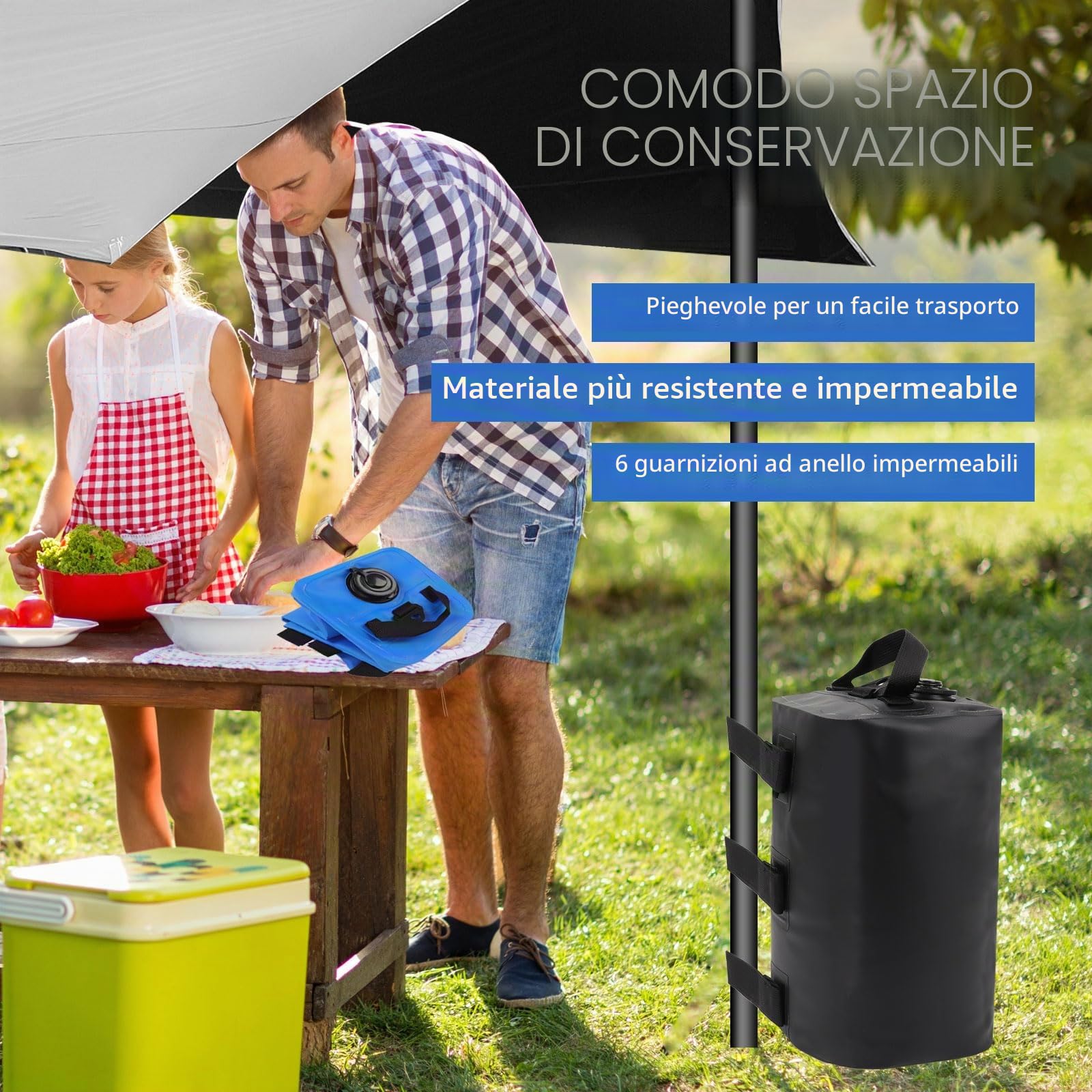 4 Pezzi Borse da Pesi per Piedi Ombrellone Gazebo, 10 L Pesi per Gazebo, Riempibili con Acqua, Zavorre ad Acqua per Gazebo Adatto per Tende Padiglioni Ombrelloni Scalette per Piscine