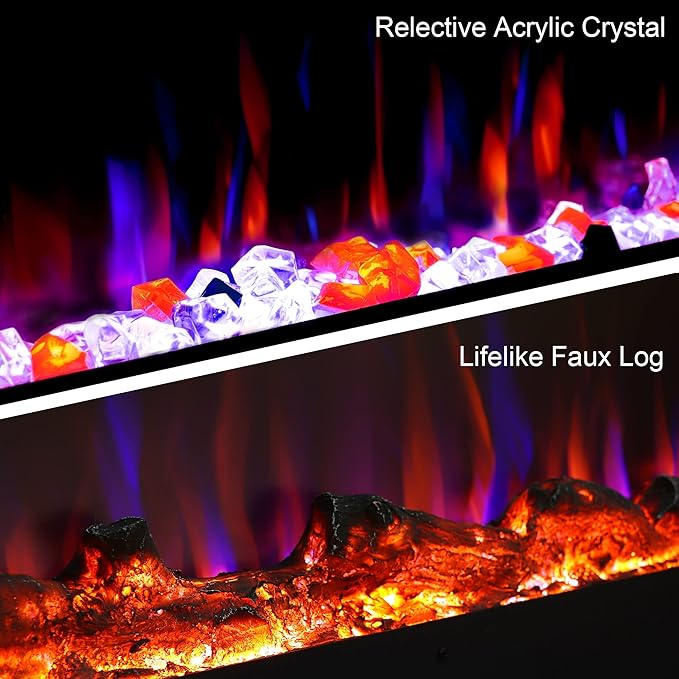 Chimenea Eléctrica Inteligente 36" Benrocks, Empotrable y de Pared miniatura 6