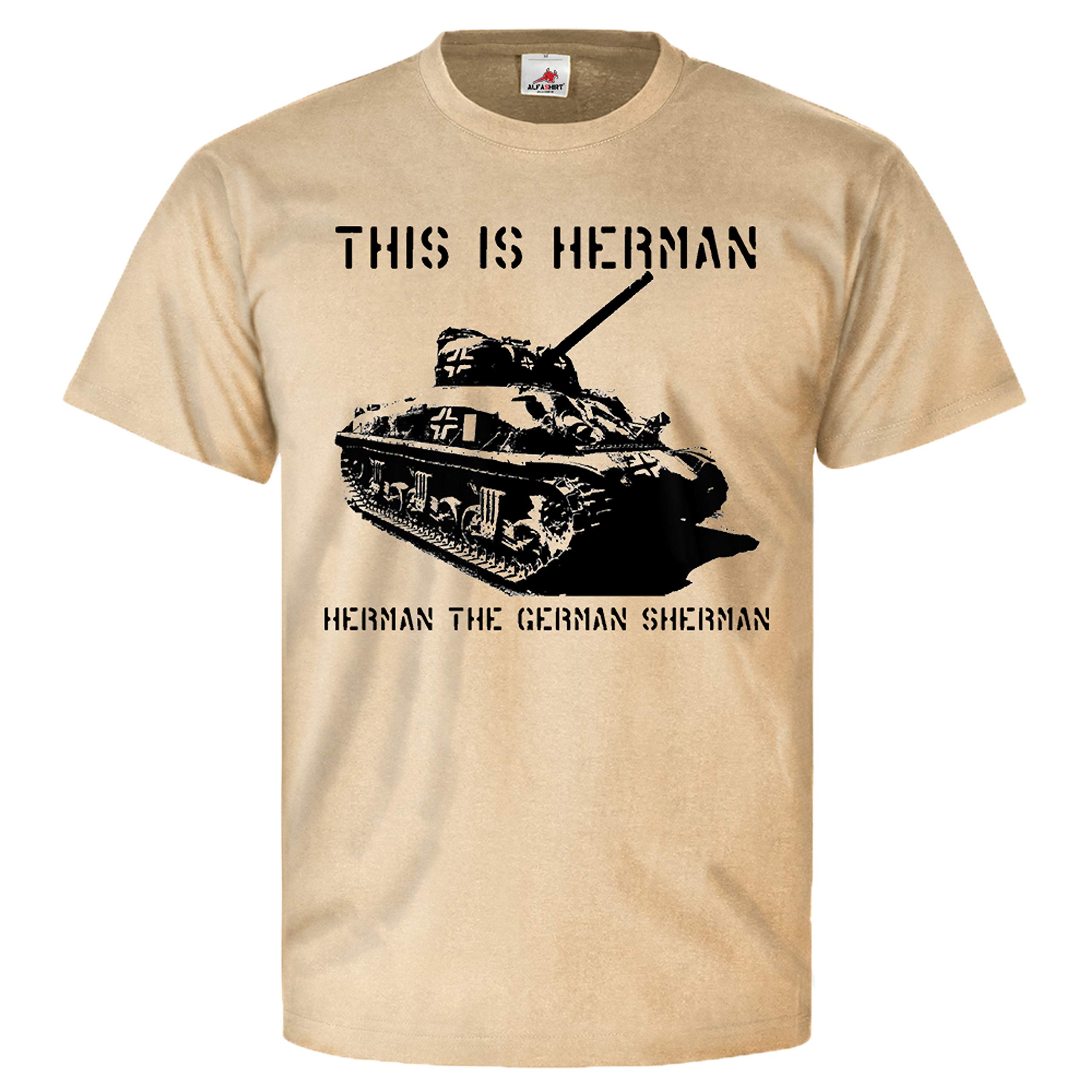 T-shirt humoristique allemand Herman Sherman 26143 vêtement beige M