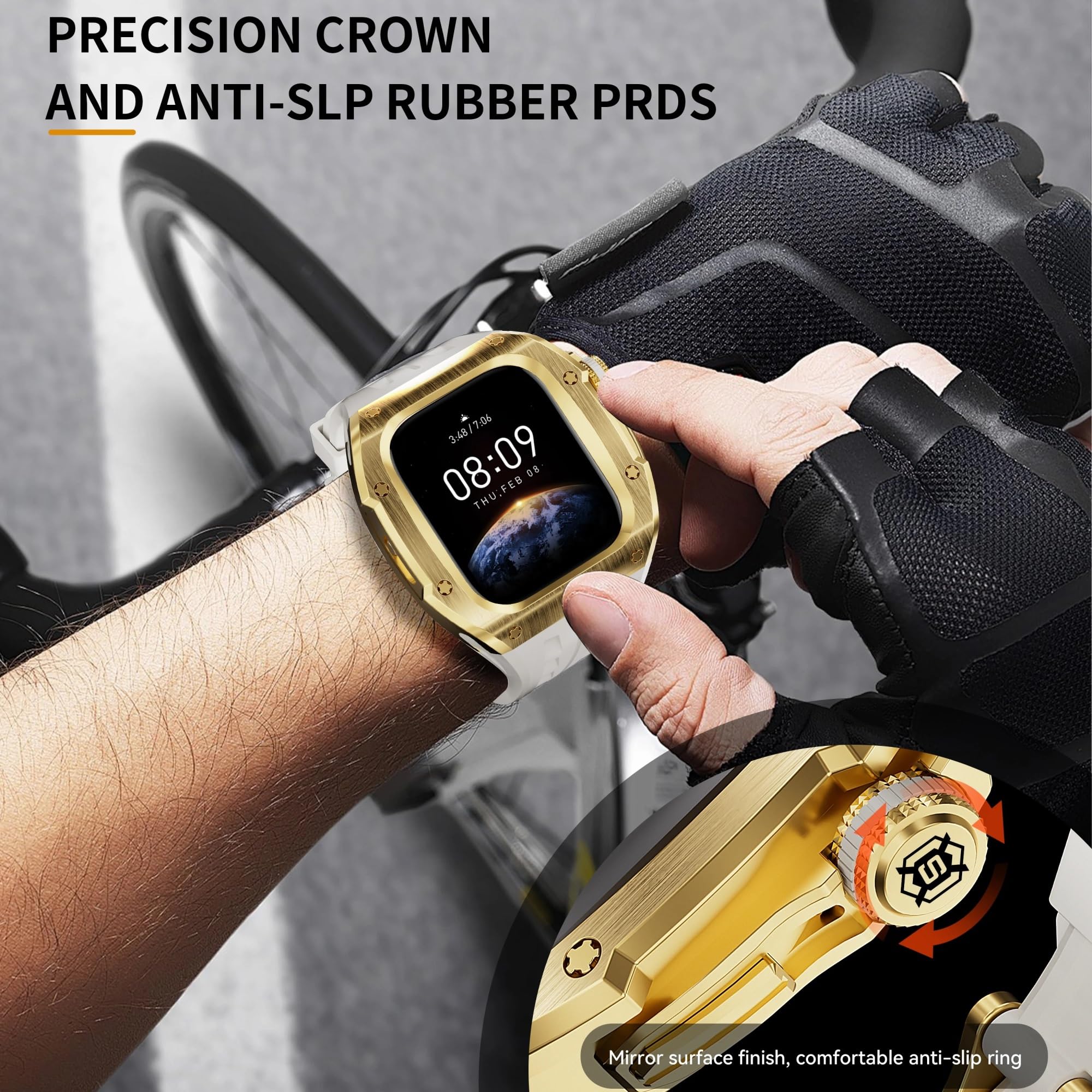 DASEB Zestaw modów ze stali nierdzewnej pasek do zegarka Apple Watch Series 10 46mm zegarek gumowy zestaw modyfikacji sportowych pokrywa wymiana paska
