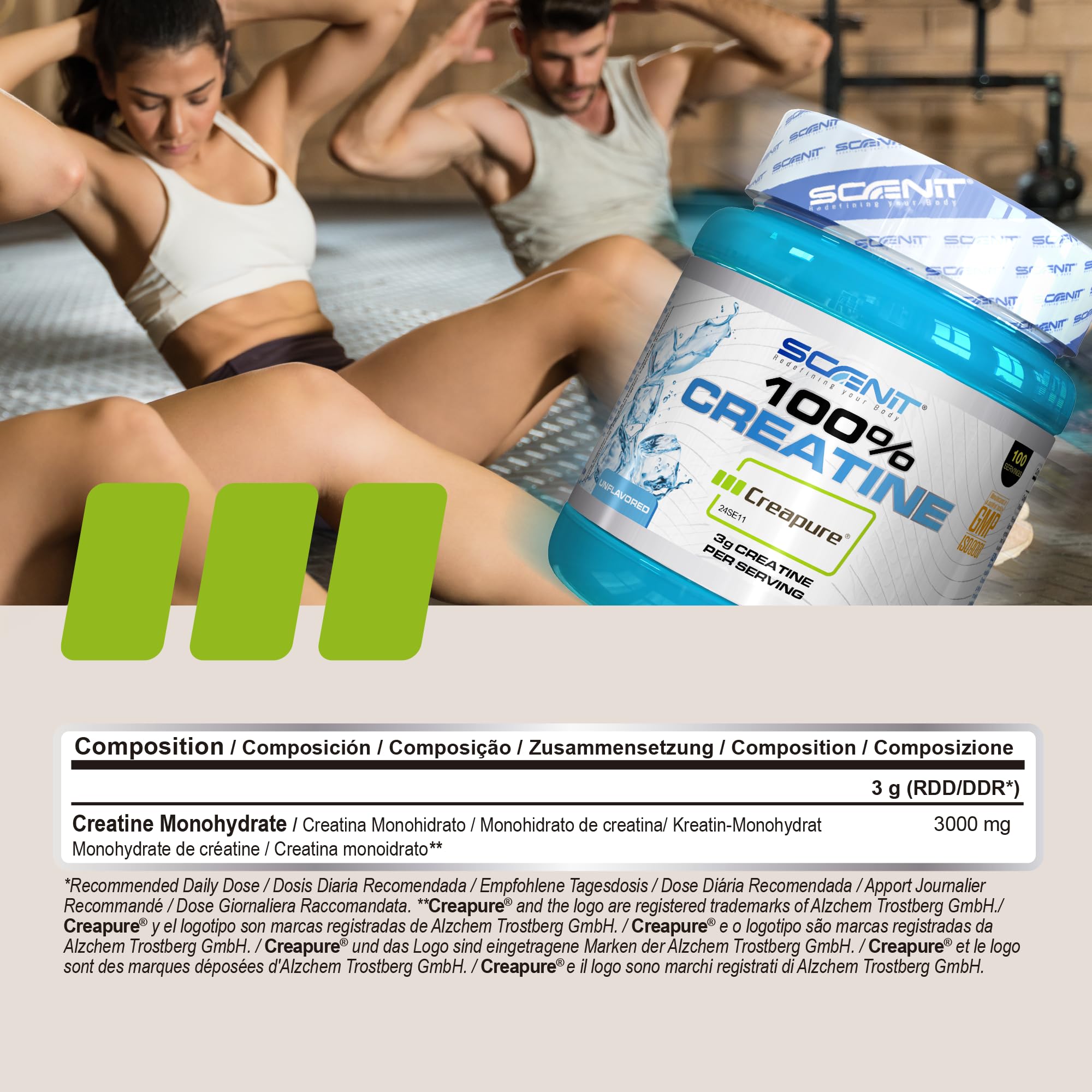 Creatina Creapure - 100% Creatine Creapure - 500 g - Creatina Monoidrata creapure - Creatina monoidrato creapure - Creapure Creatine - Creatina Micronizzata - Creatina Creapure Polvere (500 g)