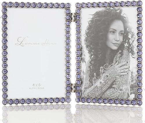 Vista 100 de Marco doble brillante de metal plateado 4x4, brillo transparente Brillo claro