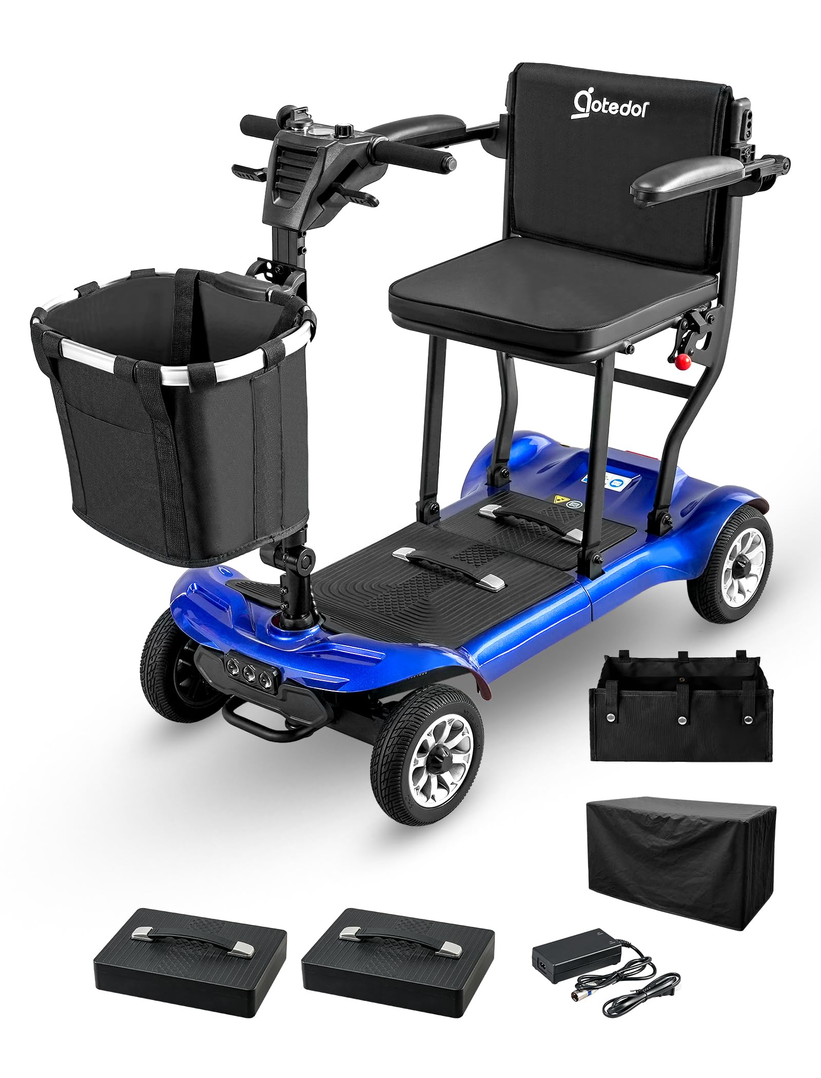 Top 5+ Best Mobility Scooters for Short People (Smaller and More Compact) 24 Aotedor AM985 Compact Mobility Scooter (Blue)