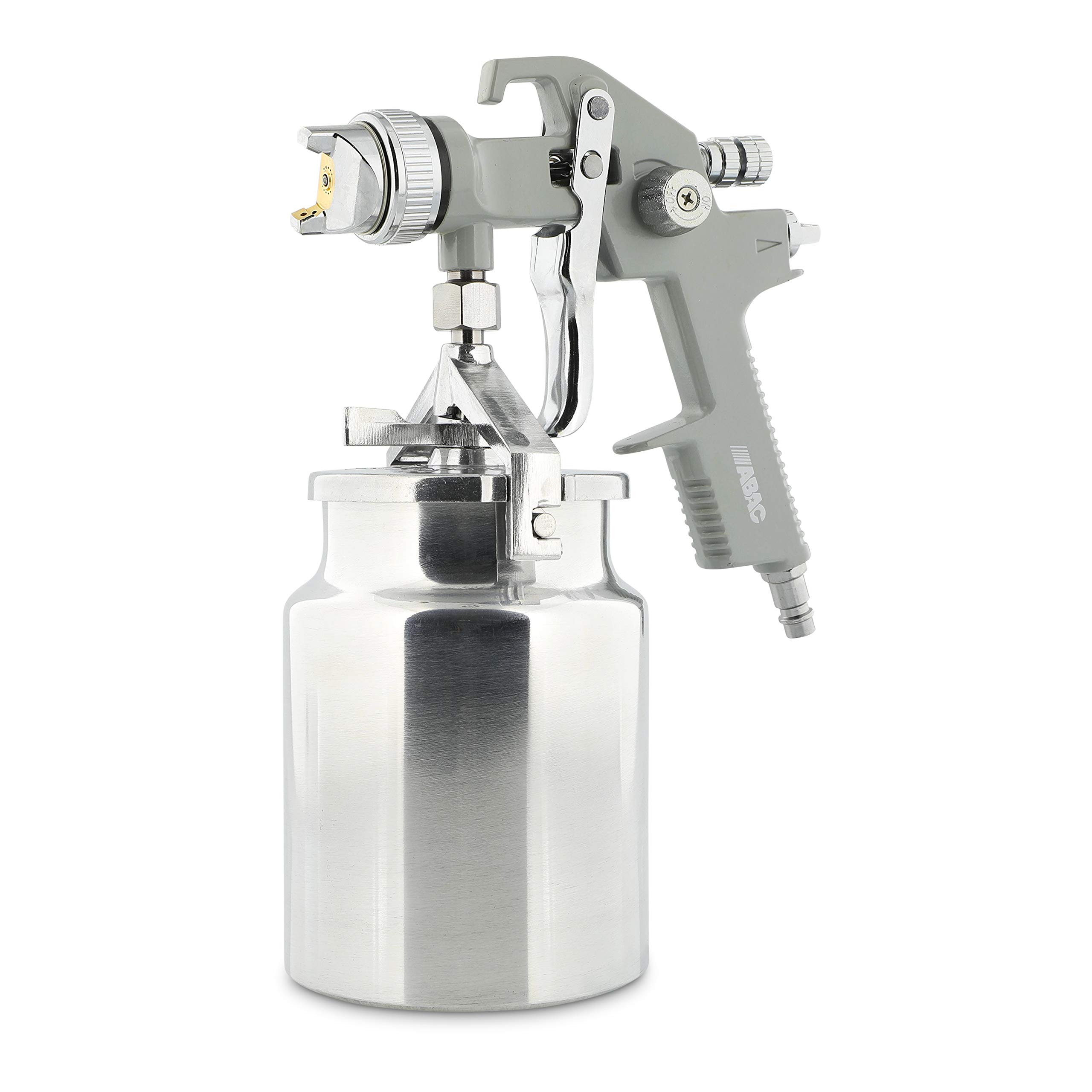 ABAC Pistolet à Peinture G-551A, Aérographe avec Réservoir de Peinture de 1 Litre, Buse en Acier Inoxydable de 1,5 mm, Jet Rond ou Plat, Pression Max. 4 Bar