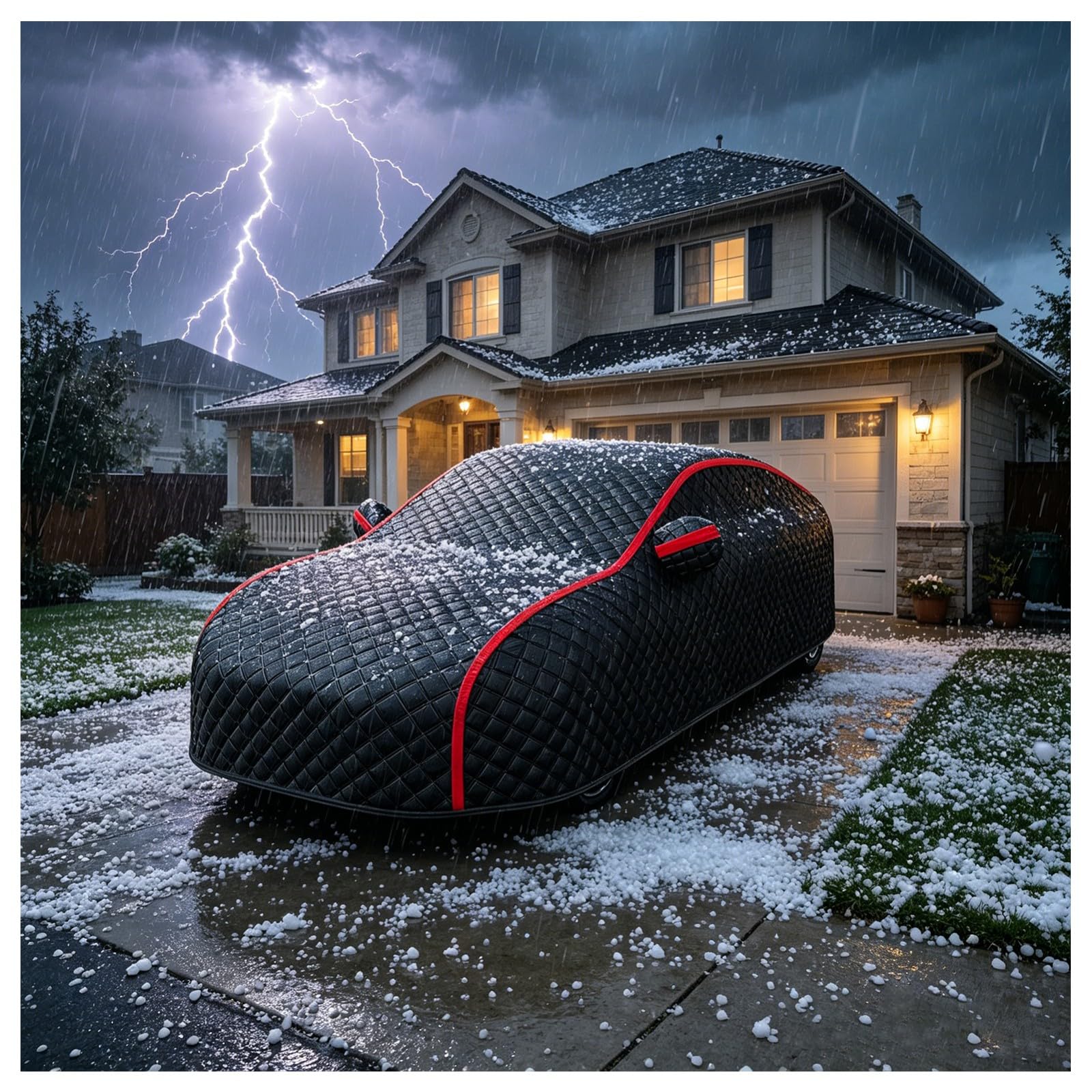 Funda Coche para N issan Leaf(2010-2027) | Protección Contra Granizo,Protección Contra Ventiscas,Protección Contra Caída de Objetos,Amortiguación de Impactos,engrosado