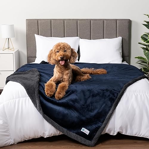 Miniatura 30 de PetAmi - Manta impermeable para perro, sofá, manta de sherpa gris impermeable para perros grandes, cachorros | forro polar de microfibra supersuave