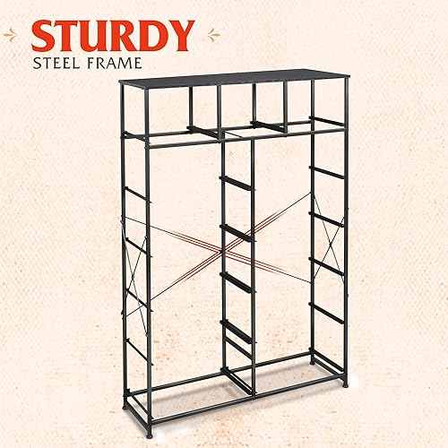 Miniatura 9 de WLIVE Cómoda alta para dormitorio con 13 cajones, unidad organizadora de tocador, cómoda de tela para dormitorio, armario, cómoda, marco de acero,